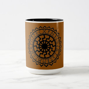 Viking Celtic Sun Rune Calendrier Mug en céramique