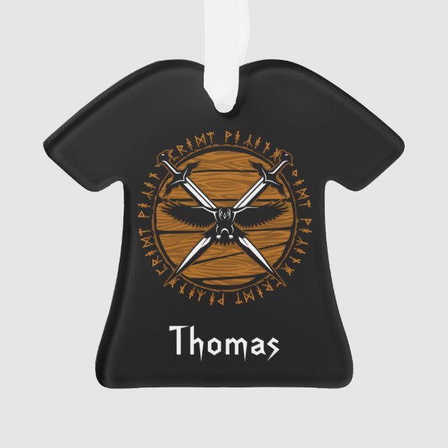 Viking Crossed Swords et Raven personnalisés (devant)