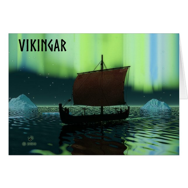 Viking Navire Et Lumières Du Nord (Devant horizontal)