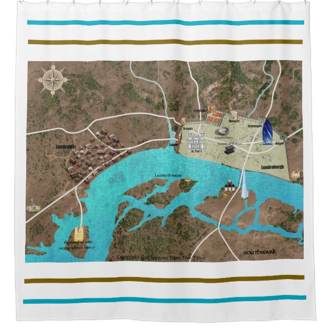 Viking & Roman London Douche rideau (Devant)