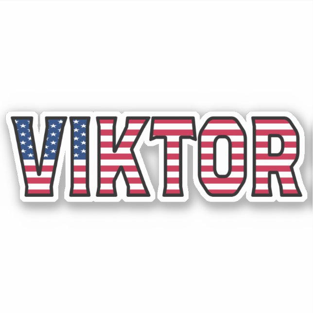 Viktor Prénom USA Sticker Stickerset (Devant)