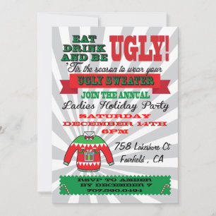 Vilain pull Fête de Noël Invitations