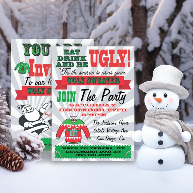 Vilain pull Fête de Noël Invitations (Créateur téléchargé)