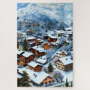 Village dans les montagnes Jigsaw Puzzle