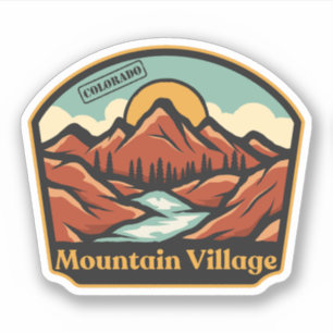 Village de montagne, autocollant du Colorado