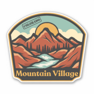 Village de montagne, autocollant du Colorado