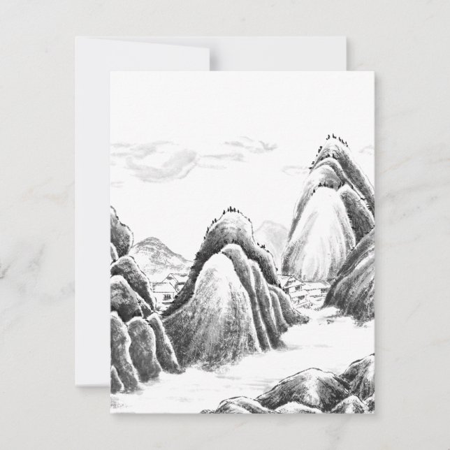 Village de montagne - encre (Devant)