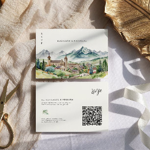Village de montagne   QR Code Mariage RSVP
