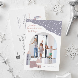 Village de neige Photo Holiday Moving Faire-part