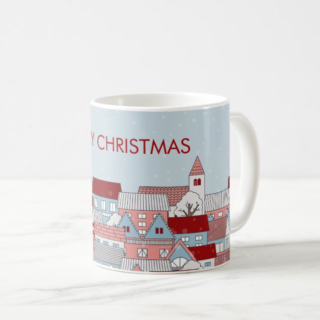 Village de Noël Café Mug (Devant droit)