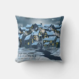Village de Noël Coussin avec neige étoile du nord