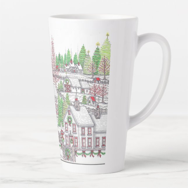Village de Noël Latte Mug (Droite)