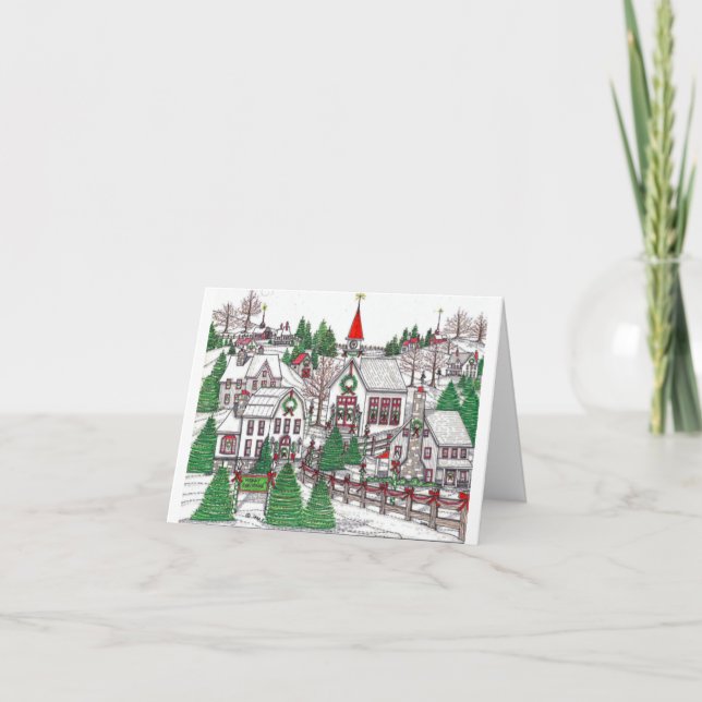 Village de Noël Petite Carte (Devant)