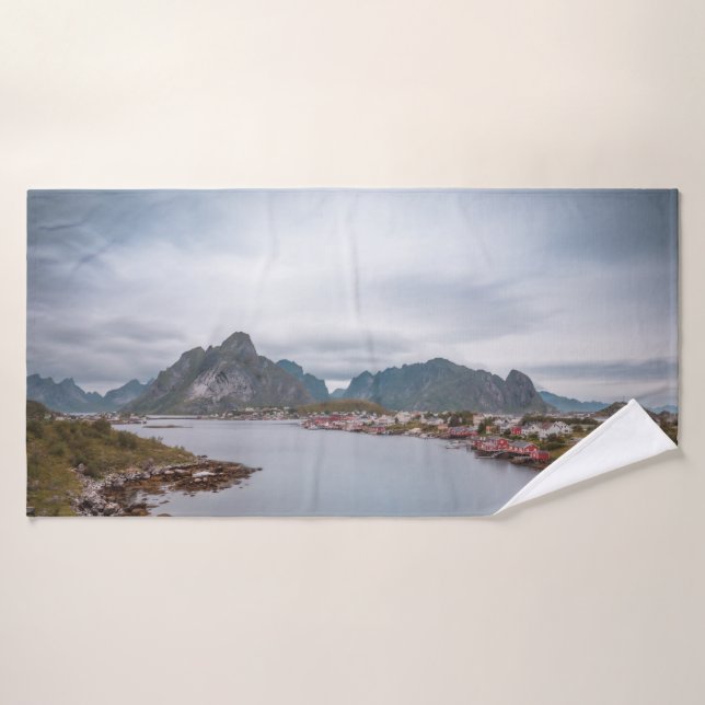 Village de pêcheurs Lofoten (Serviette de bain)