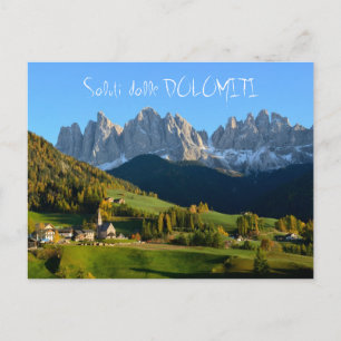 Village des Dolomites à l'automne 'saluti' carte p