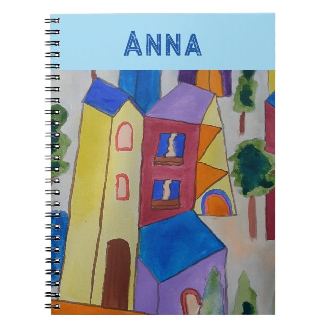 Village d'été Abstrait Carnet personnalisé (Devant)