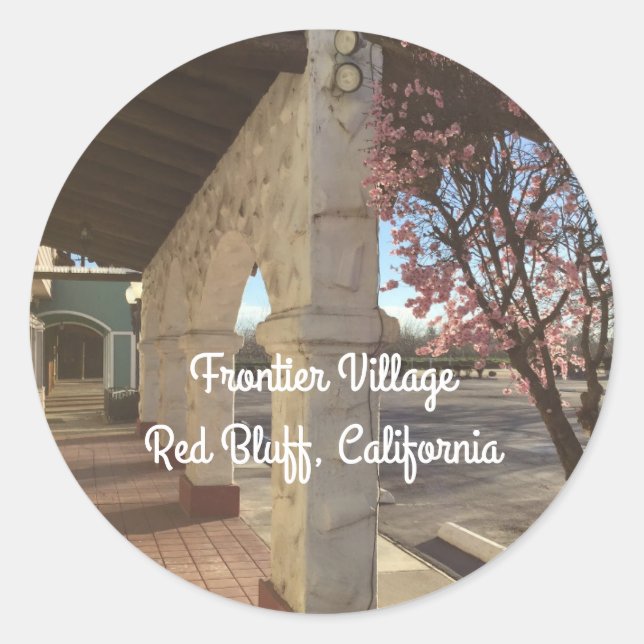 Village Frontier à Red Bluff Sticker Californie (Devant)