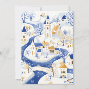 Village hivernal enchanteur Carte de Noël