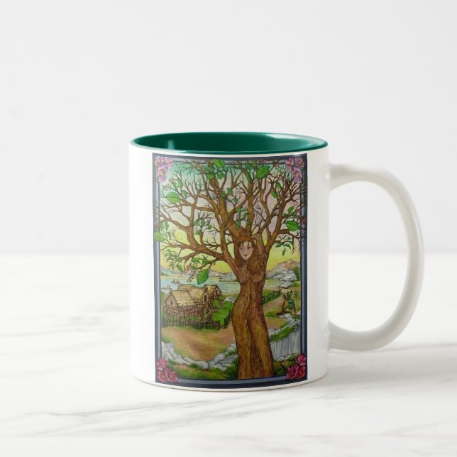 Village Tree Spirit Mug café vert (Droit)