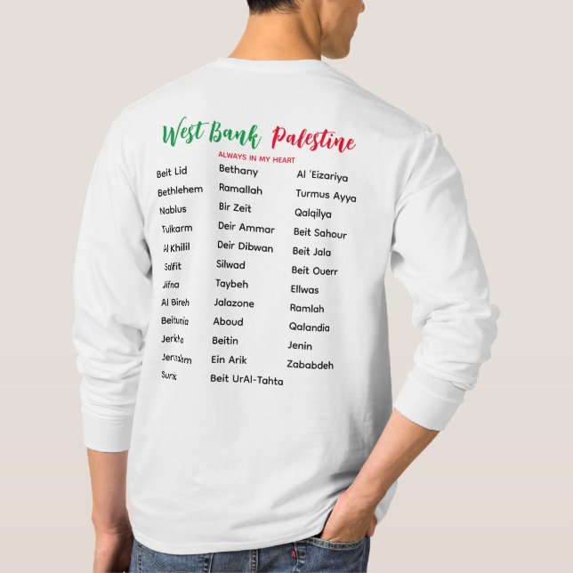 Villages et villes de Cisjordanie T-shirt à manche (Dos)