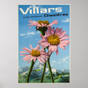 Villars, Alpes suisses, Affiche de ski