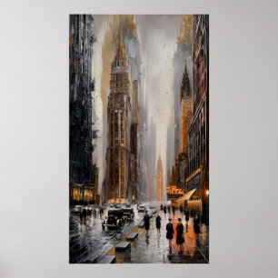 Ville Art déco : Rues humides et gratte-ciels