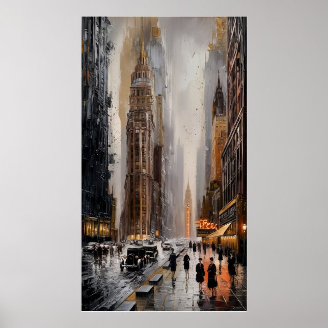 Ville Art déco : Rues humides et gratte-ciels (Devant)