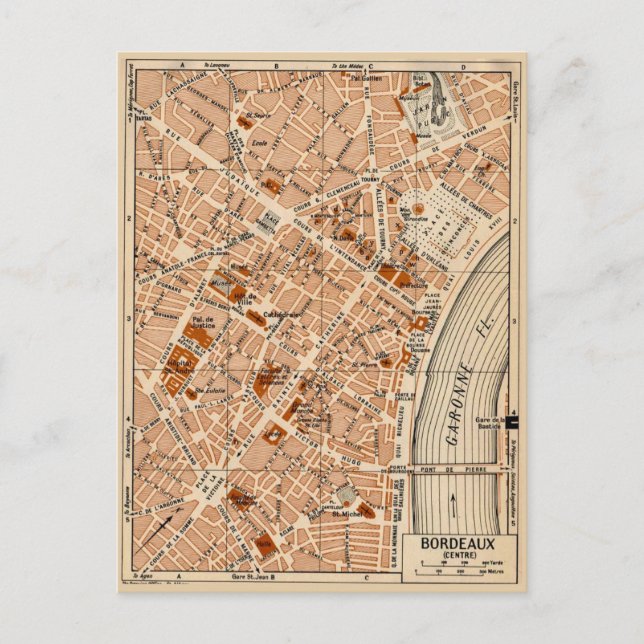 Ville de Bordeaux France Carte postale Vintage (Devant)