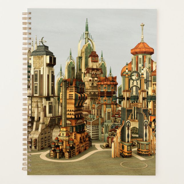 Ville de fantasy futuriste Art de la skyline de sc (Devant)