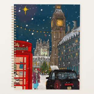 Ville de Noël de Londres d'inspiration rétro