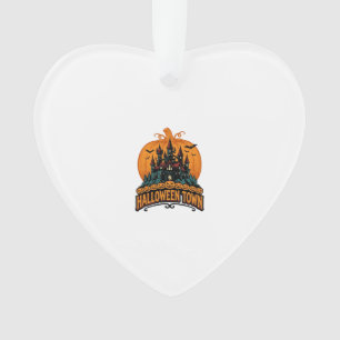 Ville d'Halloween Château Hanté Vintage Citrouille