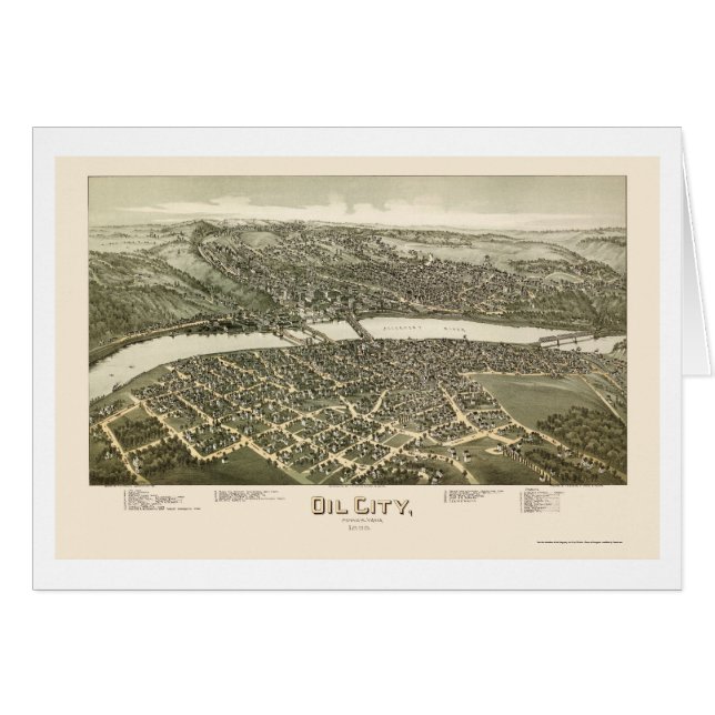Ville d'huile, carte panoramique de PA - 1896 (Devant horizontal)