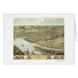 Ville du Nébraska, carte panoramique de Ne - 1868