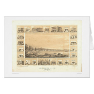 Ville en croissant, carte panoramique 1857 (0465A)