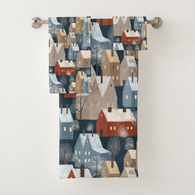 Ville moderne d'hiver nordique Whimsical Scandinav (En situation)
