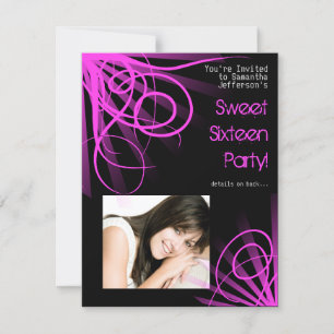 Ville rose éclaire Sweet sixteen Invitation