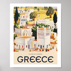 Ville Vintage Grèce Affiches de voyage