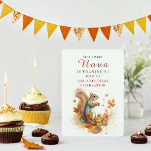 Villes d'automne Squirrel - Carte d'invitation d'a