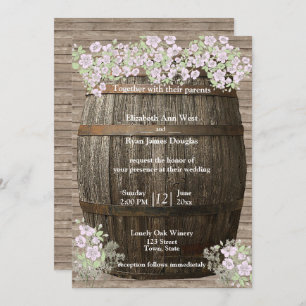 Vin, Bois rustique, Pays, Faire-part de mariage