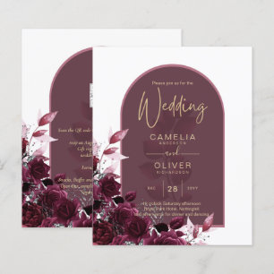 Vin Bourgogne Rose Gold Texte Mariage INVITE