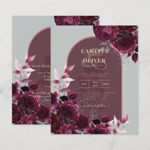 Vin Bourgogne Rose Gold Texte Mariage INVITE