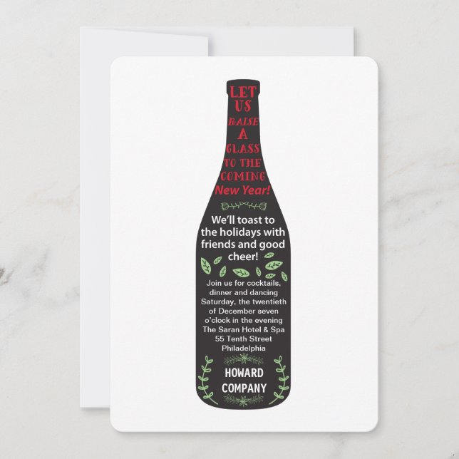 vin bouteille vacances invitation (Devant)