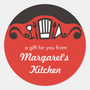 Vin casquette du chef étiquette cadeau vin autocol