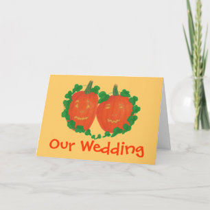Vin Coeur citrouille, Orange Mariage Invitations