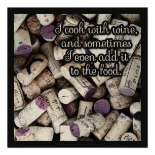 Vin Corks Funny Citer affiche de la cuisine