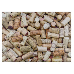 Vin Corks Planche à découper en verre