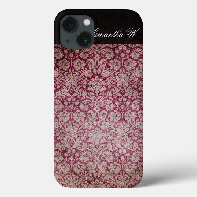 Vin Damask vintage, coque iphone personnalisé (Verso)