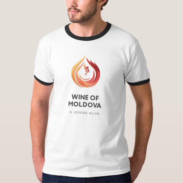 Vin de blanc du T-shirt des hommes de Moldau (Devant)