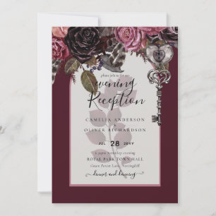 Vin de Bourgogne Floral Mariage Automne INVITATION