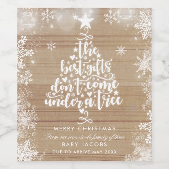 Vin de Noël étiquette Grossesse Révéler cadeau de  (Étiquettes simples)